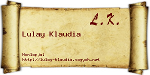 Lulay Klaudia névjegykártya